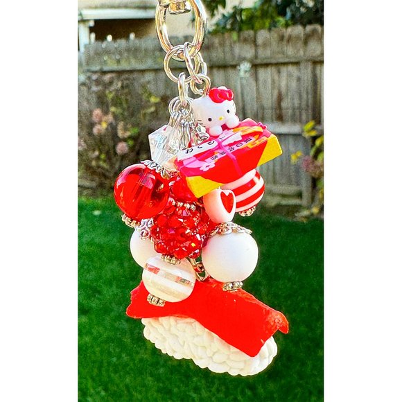 Hello Kitty Bento Iwako Salmon Sushi Keychain Purse Bag Charm - Picture 7 of 8